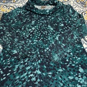 Chico's Teal and Black Abstract Top